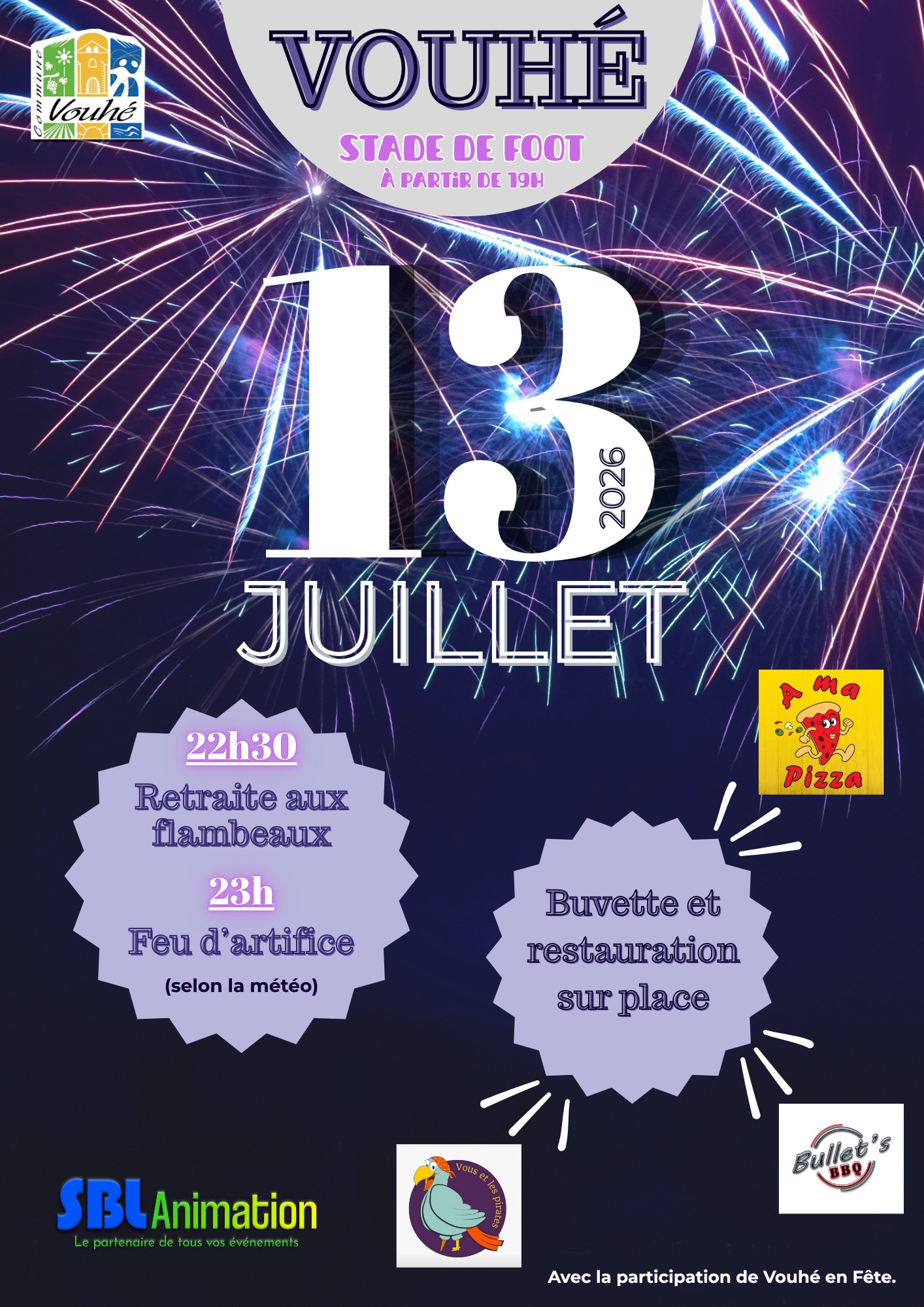 Festivités à Vouhé le 13/07/2026